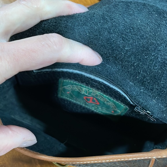 VTG DOONEY & BOURKE Marble Black/Tan LEATHER Green Tag Bag - Picture 7 of 9